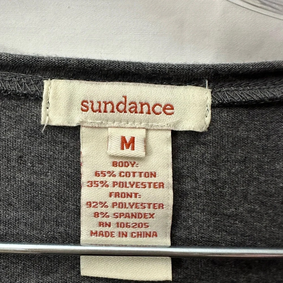 Sundance Catalog Burgundy Velvet Ruched Gray Dulcet Tones Tee Top Size M - Picture 5 of 7